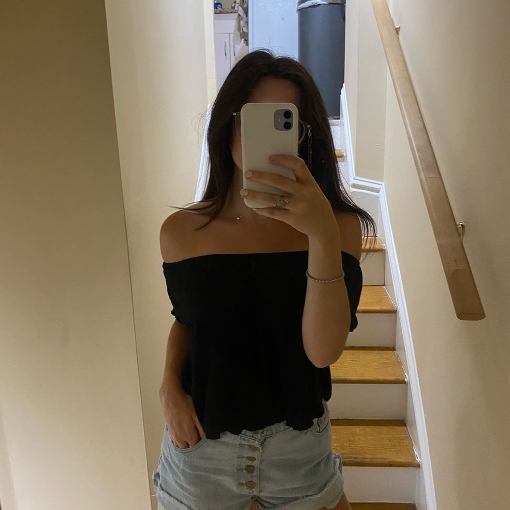 Topshop Off the Shoulder Flowy Top